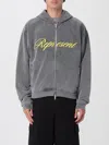 Represent Mens Script Logo Zip-up Cotton Hoody Vintage Grey In Gray