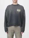 Represent Cotton Sweatshirt With Distressed Effect In Gray