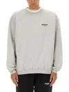 Represent Grey Crewneck Sweatshirt With Logo Lettering On The Front And Maxi Logo Print On The Rear In Cotton  In Grey