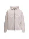 Represent Script Logo Zip-up Hoodie In Gray