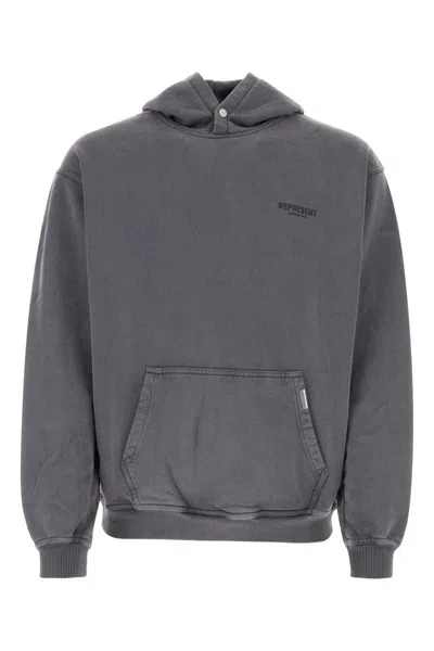 Represent Charcoal Cotton Sweatshirt In Grey