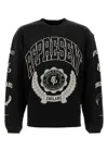 Represent Cotton Sweatshirt With Distressed Effect In Black