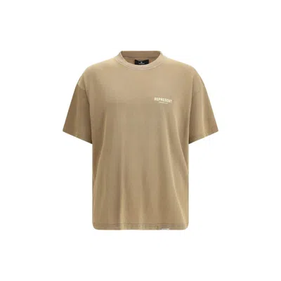 Represent Crew-neck Logo-print T-shirt In Neutral