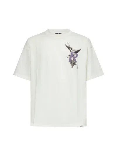 Represent Mens Flat White Archangel Brand-print Relaxed-fit Cotton-jersey T-shirt