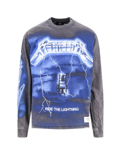 Represent Maxi Metallica Print Long-sleeved T-shirt In Black