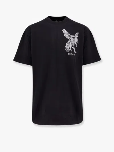 Represent T-shirt In Cotone Elegance In Motion In Black