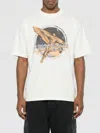 Represent White Crew Neck T-shirt With Graphic Print On Front And Back In Cotton Man In Multi