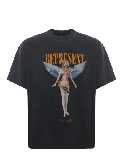 Represent T-shirt  Rebors In Angel Black Made Of Cotton In Grigio
