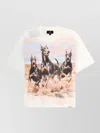 Represent T Shirt Western Doberman Graphic Crew Neck In White