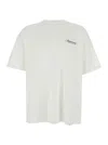 Represent White Crewneck T-shirt With With Front And Back Owners Club Print In Cotton Man In Flat White