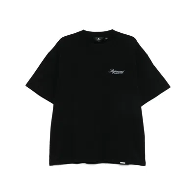 Represent Owners Club Printed Cotton T-shirt In Black