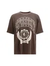 Represent Legacy Crest Cotton T-shirt With Distressed Effect In Brown