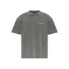 Represent Grey Crew Neck T-shirt With Logo On Front And Back And Faded Effect In Cotton Man In Gray