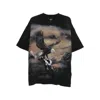 Represent Black Crewneck T-shirt With Maxi Graphic Print On Front And Rear In Cotton Blend Man In Black