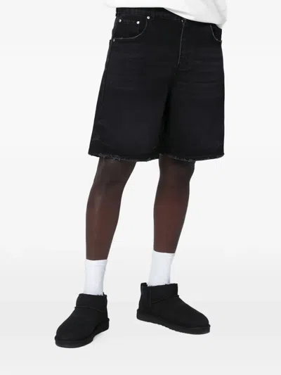 Represent Tailored Denim Shorts In Black