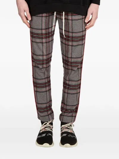 Represent Tartan Side Stripe Trousers In Brown