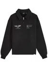 Represent Team Rep Logo Half-zip Cotton Sweatshirt In Black