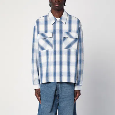 REPRESENT TEXTURED BLUE FLANNEL SHIRT