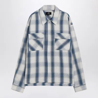 REPRESENT TEXTURED BLUE FLANNEL SHIRT