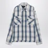 Represent Blue Shirt With Classic Collar And All-over Check Motif
