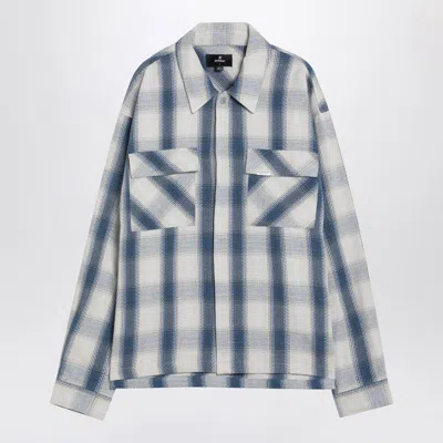 REPRESENT REPRESENT  TEXTURED BLUE FLANNEL SHIRT