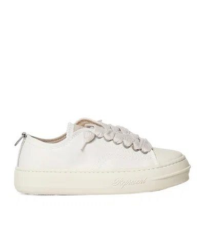 Represent Textured Canvas Low-top Sneakers In White