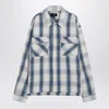 Represent Blue Shirt With Classic Collar And All-over Check Motif