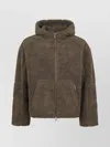 Represent Mens Rock Hooded Fleece Two-slip-pockets Oversized Woven Jacket
