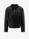 Represent Cropped Black Cotton Canvas Jacket With Zip Closure And Utility Pockets In Black