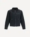 Represent Cropped Black Cotton Canvas Jacket With Zip Closure And Utility Pockets In Black