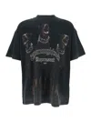 REPRESENT 'THOROUGHBRED' BLACK T-SHIRT WITH DOBERMAN GRAPHIC PRINT AND LOGO LETTERING ON THE FRONT IN COTTON M