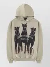 Represent Green Hoodie With Fixed Hood And Maxi Print On The Front In Cotton Man In Neutral