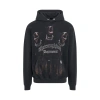 Represent Black Hoodie With Fixed Hood And Maxi Print On The Front In Cotton Man