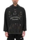 Represent Black Hoodie With Fixed Hood And Maxi Print On The Front In Cotton Man In Black