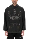 Represent Black Hoodie With Fixed Hood And Maxi Print On The Front In Cotton Man In Black