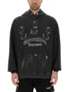 Represent Black Hoodie With Fixed Hood And Maxi Print On The Front In Cotton Man In Black