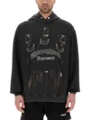 Represent Black Hoodie With Fixed Hood And Maxi Print On The Front In Cotton Man In Black