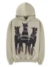 Represent Green Hoodie With Fixed Hood And Maxi Print On The Front In Cotton Man In Gray