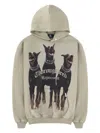 Represent Green Hoodie With Fixed Hood And Maxi Print On The Front In Cotton Man In Multi