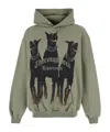 Represent Green Hoodie With Fixed Hood And Maxi Print On The Front In Cotton Man In Animal Print