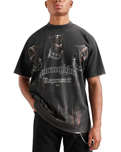 Represent Thoroughbred Oversized Fit Vintage Black T-shirt In Vintage White