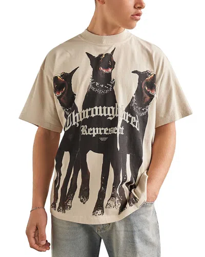 Represent Thoroughbred Oversized Fit Vintage White T-shirt In Red