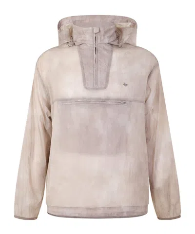 Represent Tiedye Hooded Halfzip Windproof Jacket In Neutral