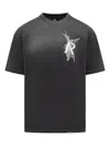 Represent Elegance Unicorn Black Crewneck T-shirt With Logo Print On The Front And Maxi Print On The Rear In C In Black