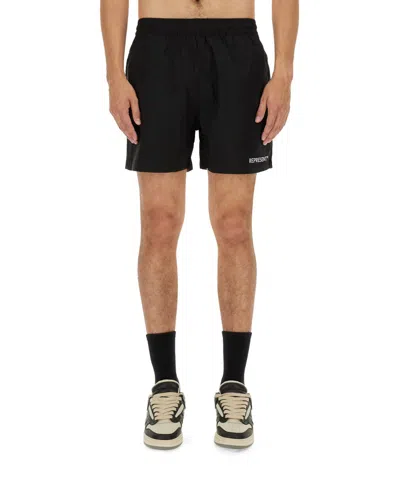 Represent Track Shorts In Black