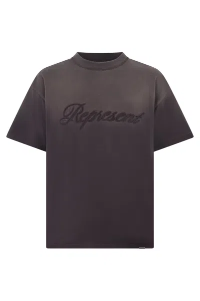 Represent T-shirt With Embroidered Logo In Gray