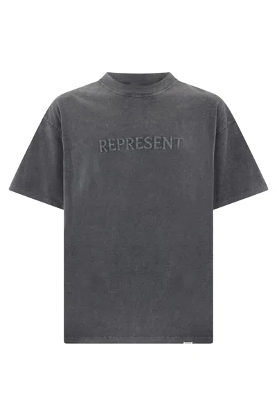 Represent T-shirt With Embroidered Logo In Gray
