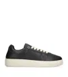 Represent Mens Black Initial Brand-embossed Leather Low-top Trainers In Black
