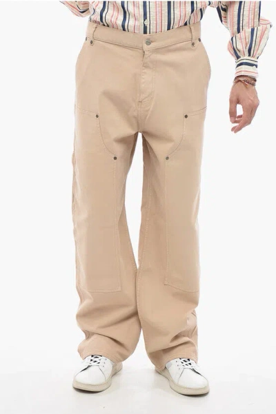 Represent Utility Cotton Twill Pants With Studs In Brown