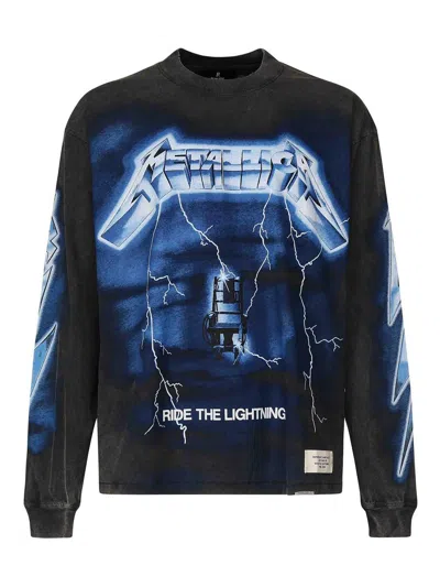 Represent Vintage Gray Cotton Hoodie Metallica Ride The Lightning